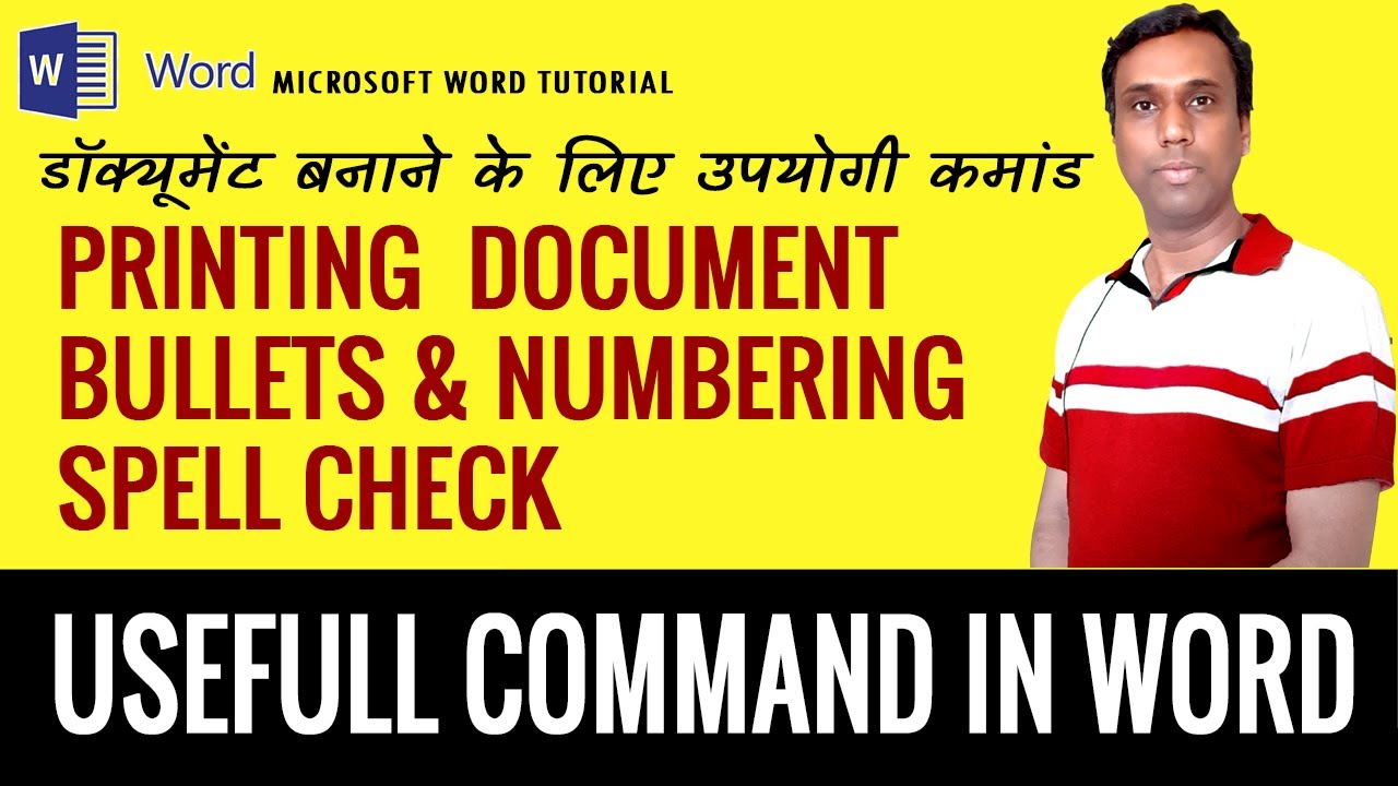 Use Full Command In Ms Word Printing Document Bullets And Numbering