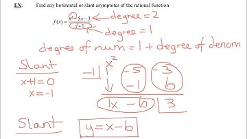 How to Find Horizontal and Slant (Oblique) Asymptotes for Rational Functions