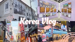 Korea Vlog Day 1 🇰🇷 BTS Pop Up Store, Myeongdong, Hongdae