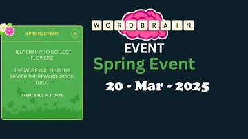 Wordbrain Spring Event March 20 2025 Answers | Wordbrain Spring Event 2025