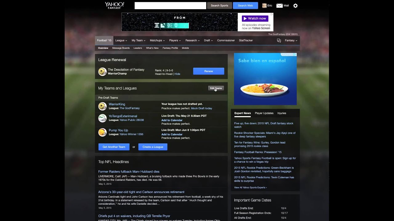 How To Delete Yahoo Fantasy Football Team Youtube