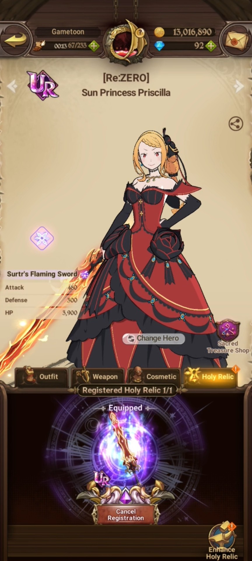 Re:ZERO] Sun Princess Priscilla | Craft Holy Relic | 7DS: Grand