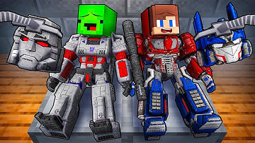 JJ and Mikey Shapeshift Into TRANSFORMERS in Minecraft - Maizen