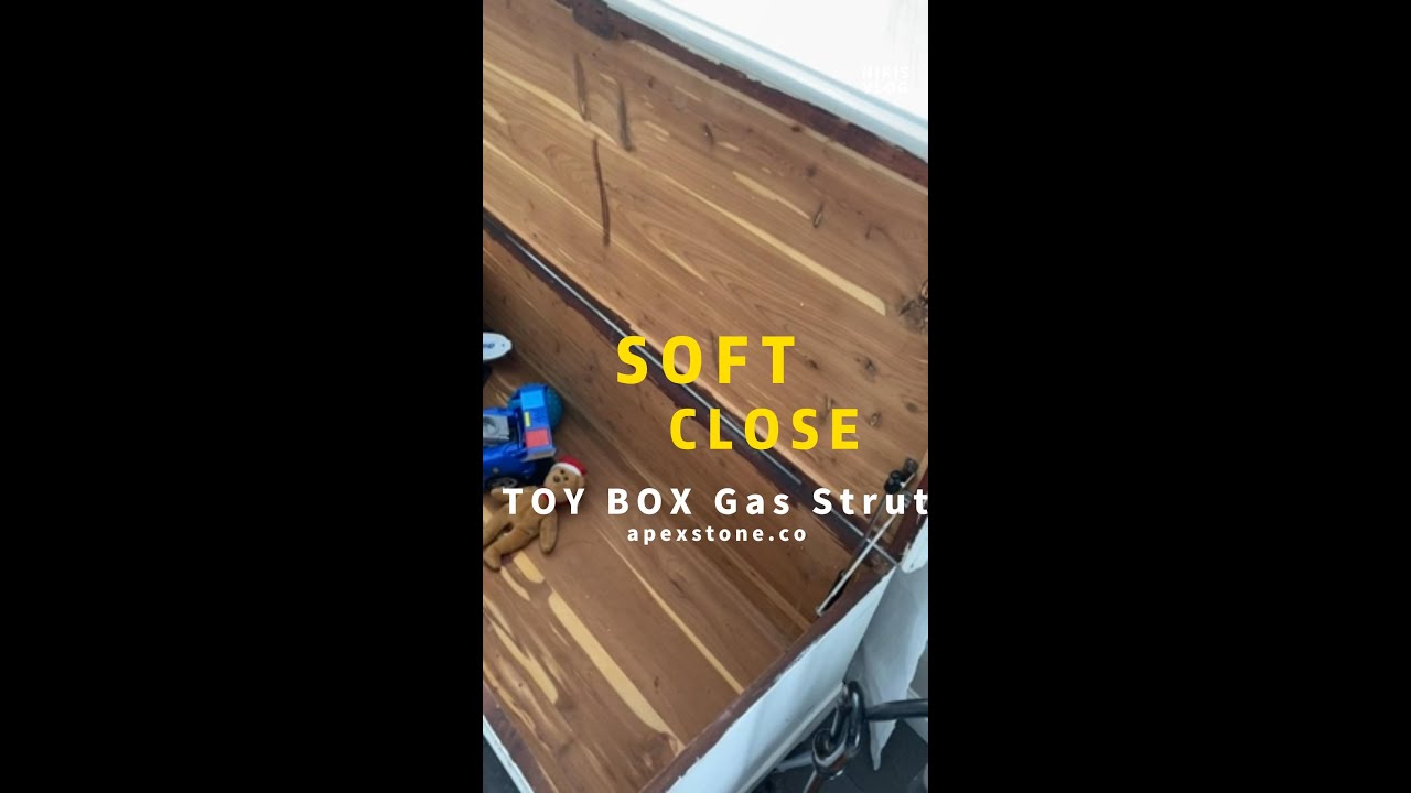 A pair of gas springs make your toy box soft close