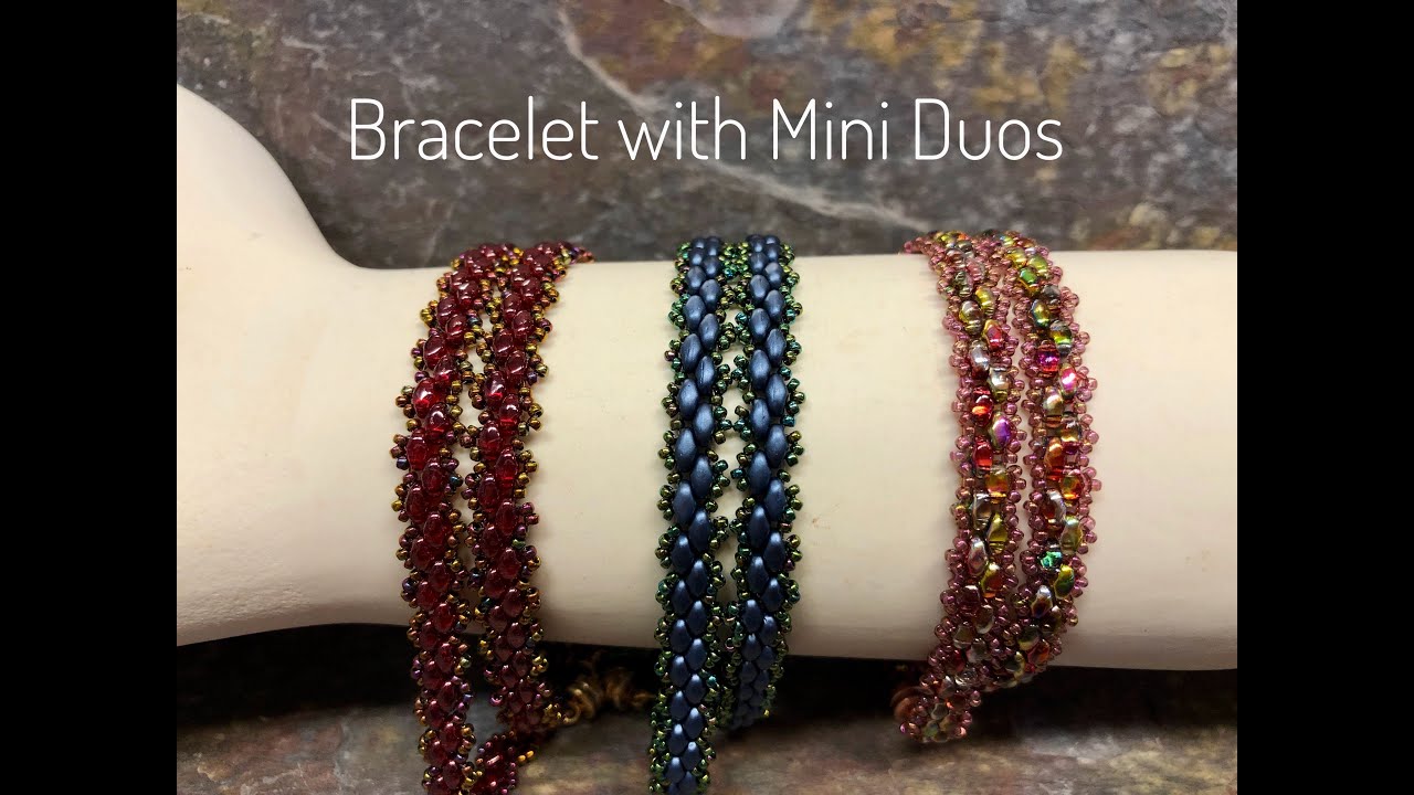 Super Easy Bracelet stitched with Mini Duos and size 15 seed beads