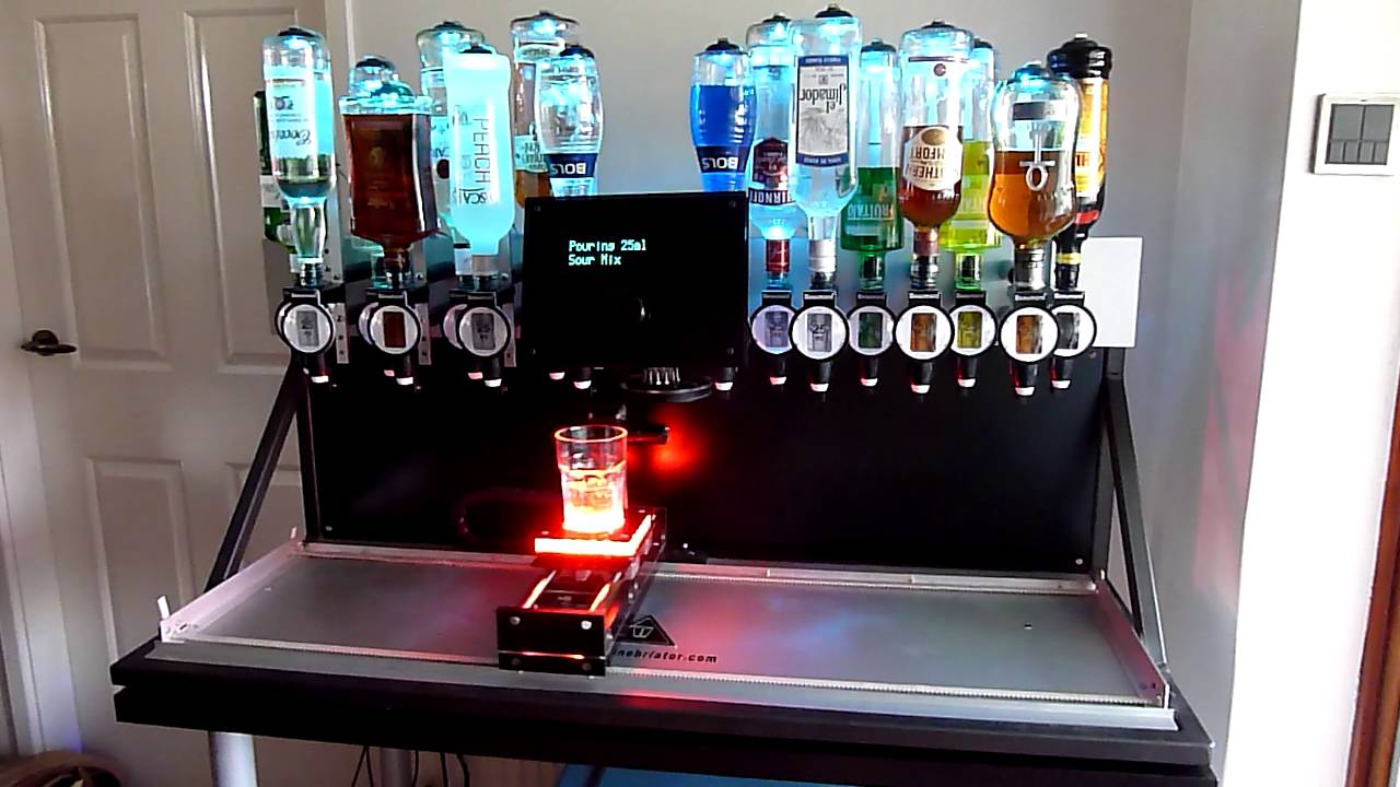 I made a cocktail machine for when you're thirsty but too lazy to lift up a  bottle : r/arduino