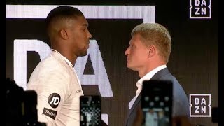 ANTHONY JOSHUA v ALEXANDER POVETKIN HEAD TO HEAD - INTERRUPTED BY JARRELL 'BIG BABY' MILLER OUTBURST