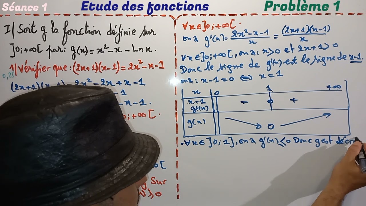 Etude des fonctions. problème 1. examen national rattrapage. 2 Bac sciences