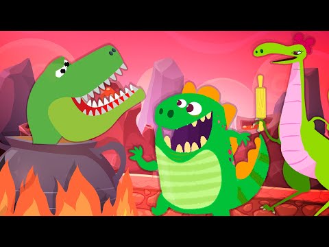 Dino e Dina Dinossauros em Dina Cansada - desenho de dinossauro - desenho  animado infantil 