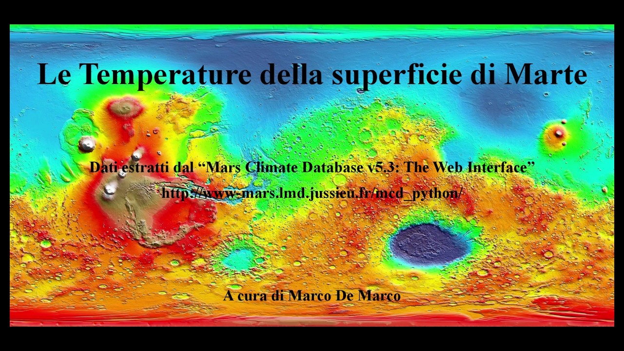 Le Temperature della superficie di Marte YouTube