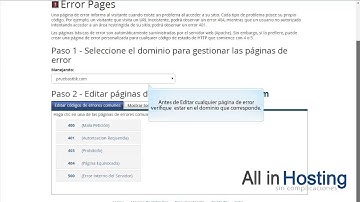 Personalizar páginas de error en Cpanel