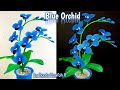 How to make blue Orchid flowers from plastic bag ll Bunga Anggrek biru dari plastik kresek