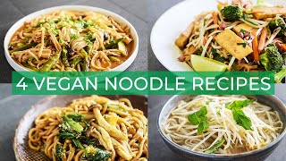 4 EASY vegan Noodle Recipes YOU HAVE TO MAKE | Vegan Pho + Pad Thai!