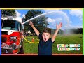 FIRE TRUCK SPRAYS WATER Firefighters Spray Fire Hose For Kids Ambulance Parade James And Tyler FIRE TRUCK SPRAYS WATER Firefighters Spray Fire Hose For Kids Ambulance Parade James And Tyler