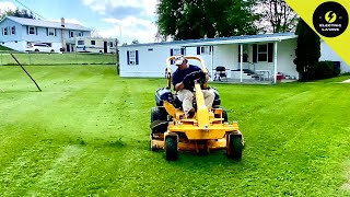 Cutting and Trimming Thick Grass (Real Time) w/Cub Cadet Zero Turn
