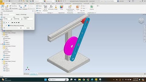 AUTODESK INVENTOR ASSEMBLY TUTORIAL OF A QUICK RETURN MECHANISM - BEGINNER FRIENDLY