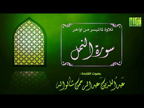 تلاوة لما تيسر من أوآخر سورة النمل || القارئ عبدالله بن عبدالرحمن شواله