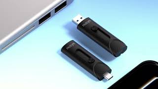NUSYN NSU53 1TB Portable External SSD - Up to 1050MB/s, USB-C +