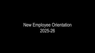 New Employee Orientation 2025 26