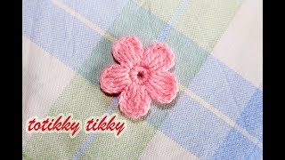 How to make Crochet Flower - Five Petal Flat Crochet Flower Tutorial