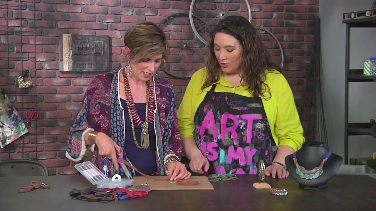 Make a cool bracelet with leather and washers on Make It Artsy with Candie Cooper (303-1)