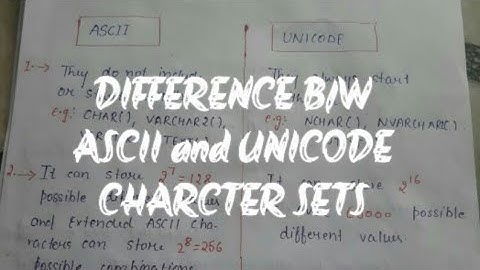 SQL INTERVIEW QUESTION||DIFFERENCE b/w ASCII and UNICIDE character sets.