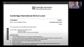 CIE 9708 Economics AS Paper 1-Oct/Nov Exam Fully solved!