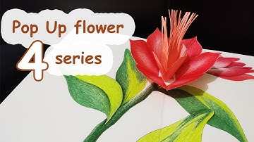 Pop Up Illustration - how to make a pop up flower (4th flower of the 14 pop up flower series)