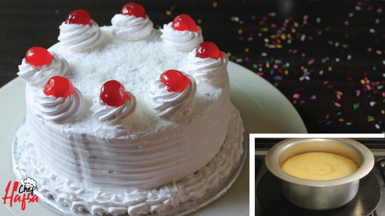 Eggless Vanilla Cake Recipe |No Baking Pan without Oven - YouTube