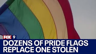 Dozens of Pride Flags replace one stolen in West St. Paul