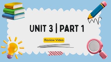 Unit 3 |  Part 1 | Review Video (Basic ESOL)