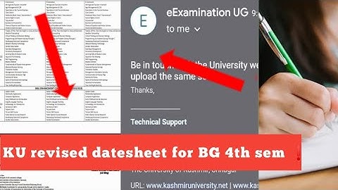 Kashmir university revised datesheet for BG 4th semester