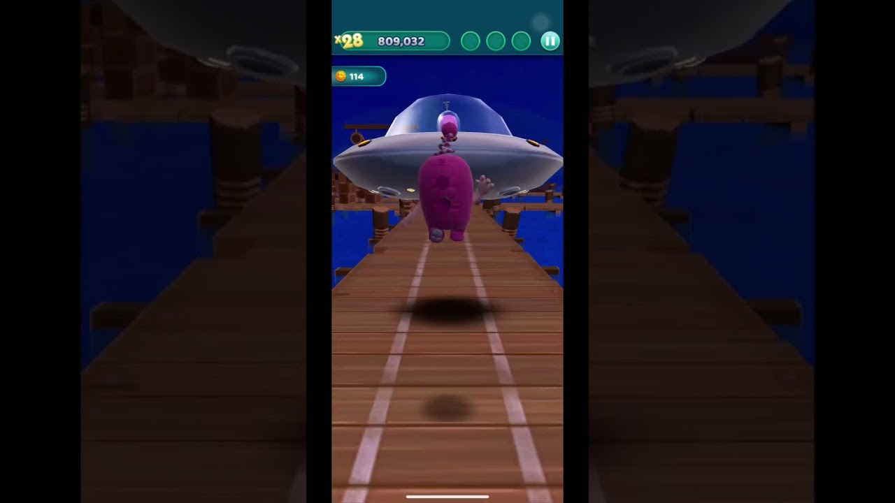 Oddbods Turbo Run - pink Newt versus Boss Alien 