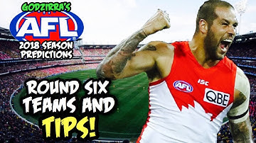AFL Round 6 Teams & Tips | AFL 2018 Season Predictions