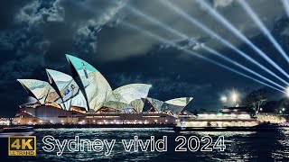 Vivid Sydney 2024｜Sydney Opera House | The Rocks | Sydney Harbour Bridge | 4K HDR