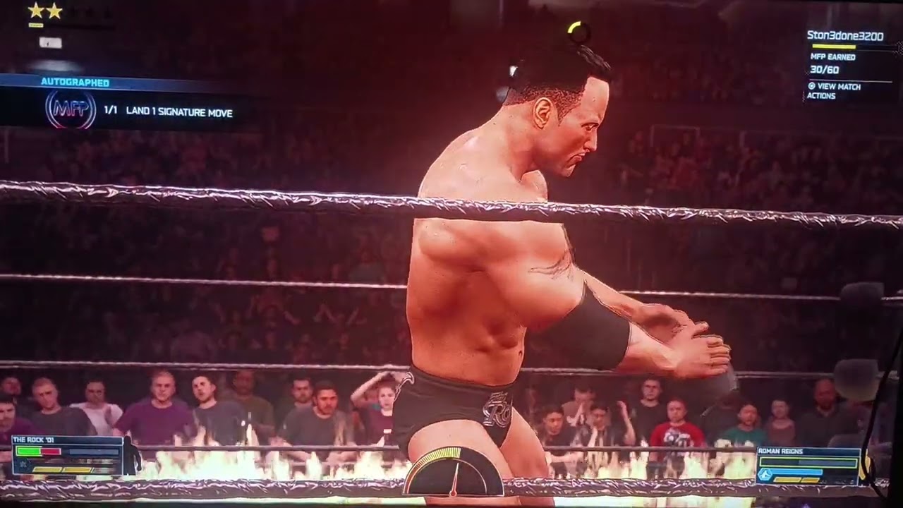 WWE 2k26 weekly towers week 4 match 1 The Rock '01 vs Roman Reigns inferno match Saturday 3/7/2026