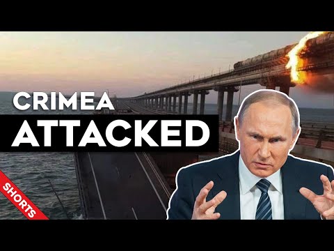 🚨| Explosion on the Crimean (Kerch) Bridge 💥#Shorts