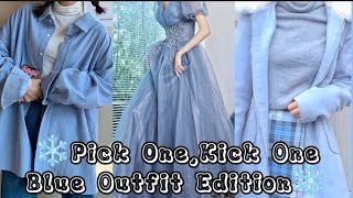 💙Pick One,Kick One Blue Outfit Edition💙||Outfit Choosing Game||Aesthetic Game❄