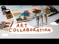 Swapping art supplies with joanna clay design mixed media colour swatching and cozy paint with me