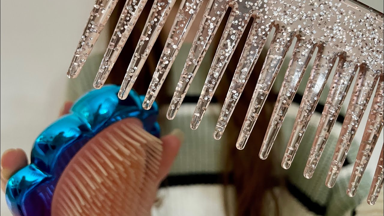 ASMR brushing + combing your hair | Spray sounds | camera brushing | camera combing | lo-fi