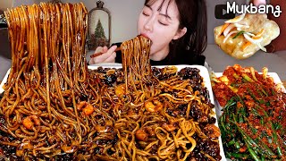 Black bean noodles "Jajangmyeon", Sweet and sour pork, Kimchi ㅣREAL SOUNDㅣASMR MUKBANGㅣEATING SOUND!