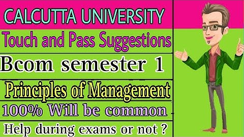 Principles of Management Suggestions 2023 | Bcom semester 1 | Calcutta University |