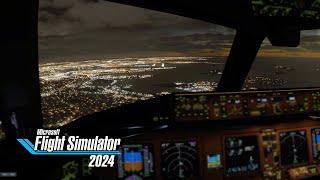 Boeing 777 Night Landing in Boston  | Microsoft Flight Simulator 2024