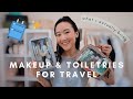 Whats in my travel makeup  toiletry bag for a short trip   travel beauty essentials