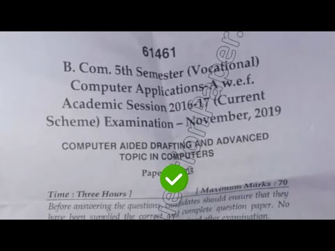 2019 Mdu BCom CA 5th Sem Computer Aided Drafting Question Paper