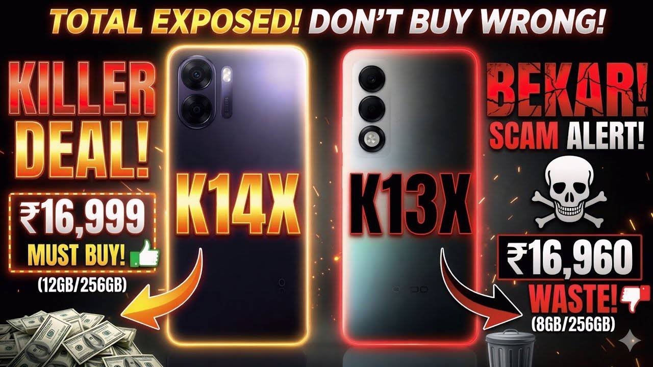 OPPO K14X vs OPPO K13X 💥Price same… farq ZAMEEN-AASMAAN? 😳