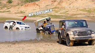 RIP...My Fortuner   4x4 offroad test | Thar, Tractor, Fortuner.