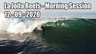 Surfing Barreling Slab at La Jolla Reefs - 4K Drone Session - 12-09-2020