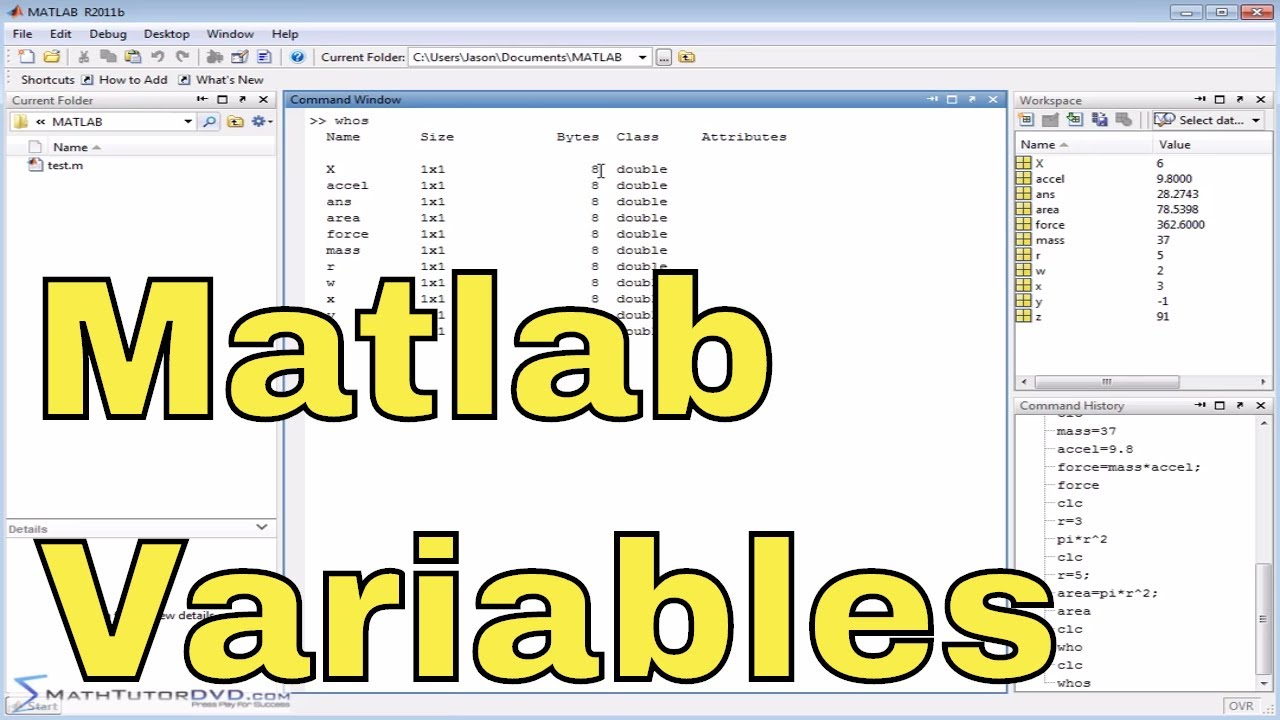 assignment variables in matlab