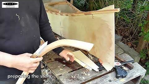 Building a birch bark style canoe with plywood - part 3 - ribs, headboard & stem